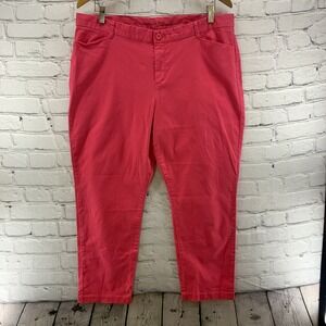 Khakis By Gap Pants Womens Sz 16R Pink Coral Slim City Cropped